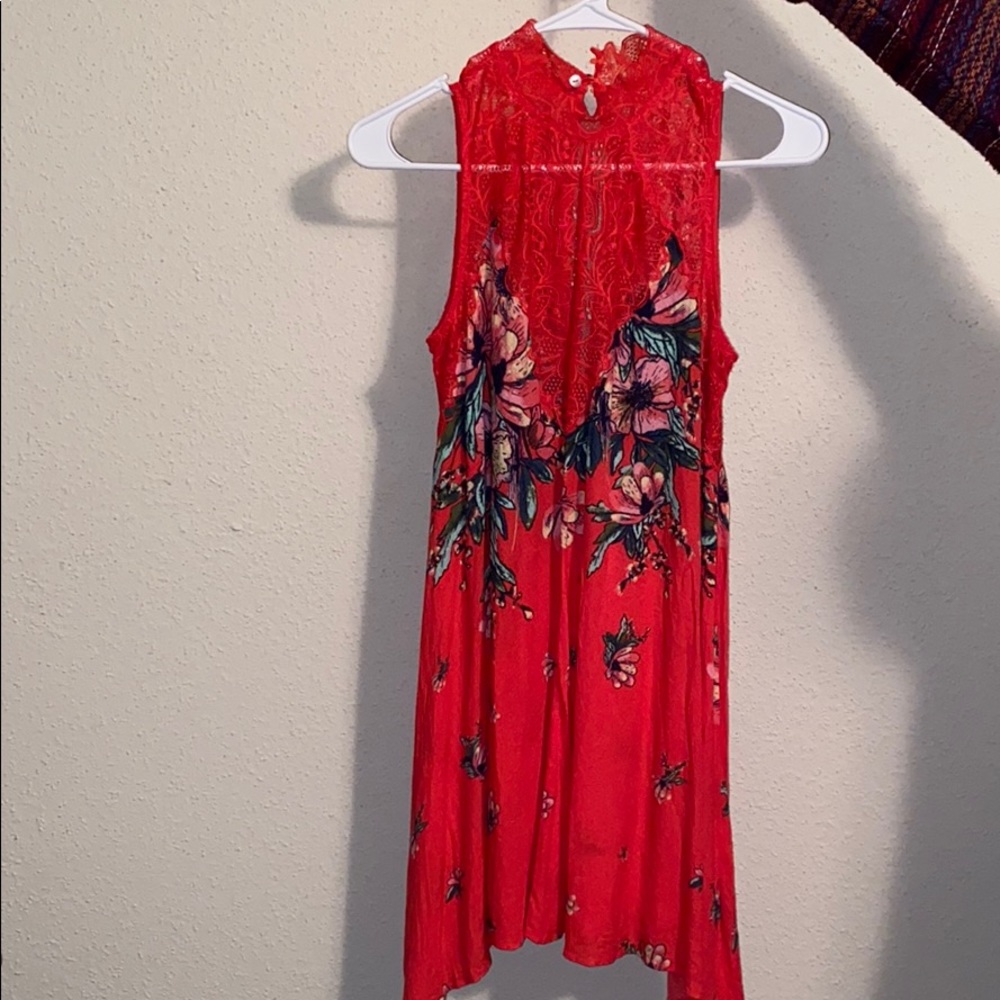 Free people red floral dress